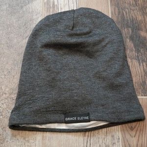 NWOT Grace Eleyae Satin Lined Cap SLAP Dark Gray